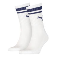 Detailed information about the product Unisex Crew Heritage Stripe Socks 2 Pack in White/Blue, Size 10