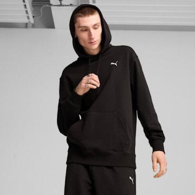 WARDROBE ESS Men's Hoodie in Black, Size Medium, Cotton by PUMA