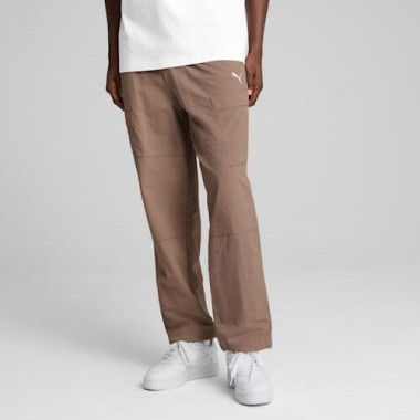 WARDROBE ESS Relaxed Men's Cargo Pants in Totally Taupe, Size Small, Polyester by PUMA