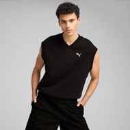 Detailed information about the product WARDROBE ESS Relaxed Men's Vest in Black, Size Medium, Cotton by PUMA