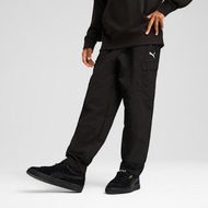 Detailed information about the product WARDROBE ESS Relaxed Woven Cargo Pants Youth in Black, Size Small, Polyester by PUMA