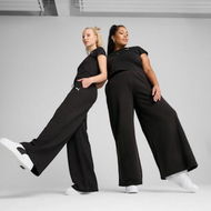 Detailed information about the product WARDROBE ESS Women's Relaxed Wide Leg Sweatpants in Black, Size XS, Cotton by PUMA