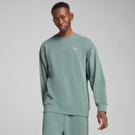 Detailed information about the product WARDROBE ESSENTIALS Men's Relaxed Crew Top in Green Moon, Size 2XL, Cotton by PUMA