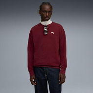 Detailed information about the product WARDROBE ESSENTIALS Men's Relaxed Crew Top in Ruby Shimmer, Size Medium, Cotton by PUMA