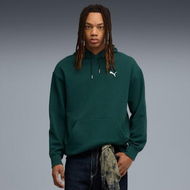 Detailed information about the product WARDROBE ESSENTIALS Men's Relaxed Hoodie in Green Terrain, Size Small, Cotton by PUMA