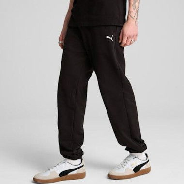 WARDROBE ESSENTIALS Men's Relaxed Sweatpants in Black, Size Small, Cotton by PUMA