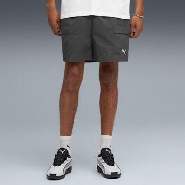 WARDROBE ESSENTIALS Relaxed Men's Cargo Shorts 6 Pants in Dusky Gray, Size Small, Polyester by PUMA