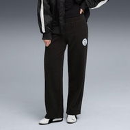 Detailed information about the product WARDROBE ESSENTIALS Sports Legacy Women's Straight Sweatpants in Black, Size XS, Cotton by PUMA