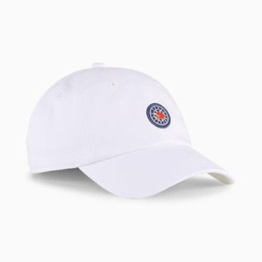 WARDROBE ESSENTIALS Unisex Graphic Dad Cap in White, Cotton by PUMA