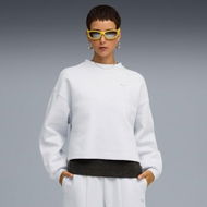 Detailed information about the product WARDROBE ESSENTIALS Women's Oversized Crew Top in Silver Mist, Size XS, Cotton/Polyester by PUMA