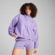 Detailed information about the product WARDROBE ESSENTIALS Women's Oversized Wind Jacket in Lavender Alert, Size Large, Polyester by PUMA