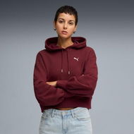 Detailed information about the product WARDROBE ESSENTIALS Women's Relaxed Cropped Hoodie in Ruby Shimmer, Size XS, Cotton/Polyester by PUMA