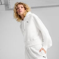 Detailed information about the product WARDROBE ESSENTIALS Women's Relaxed Cropped Hoodie in White, Size XS, Cotton/Polyester by PUMA