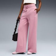 Detailed information about the product WARDROBE ESSENTIALS Women's Relaxed Wide Leg Sweatpants in Poised Pink, Size XS, Cotton by PUMA