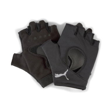 Women's Gym Training Gloves in Black, Size Small, Polyester/Polyamide/Elastane by PUMA