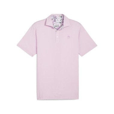x Arnold Palmer Floral Trim Men's Polo Top in Pale Pink, Size 2XL, Polyester/Elastane by PUMA