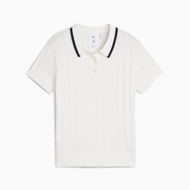 Detailed information about the product x ARNOLD PALMER Pointelle Women's Golf Polo Top in Warm White, Size XS, Cotton/Modal/Nylon by PUMA