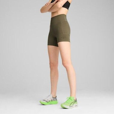 x HYROX CLOUDSPUN 3 Women's Short Tights in Loden Green, Size Small, Polyester/Elastane by PUMA