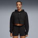 x HYROX Heavyweight Hoodie Women in Black, Size XS, Cotton/Polyester by PUMA. Available at Puma for $120.00