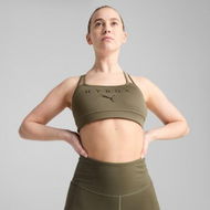Detailed information about the product x HYROX MOVE Strappy Bra in Loden Green, Size XS, Polyester/Elastane by PUMA