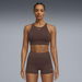 x HYROX SHAPELUXE Women's High Neck Bra in Chocolate Brown, Size Medium, Polyester/Elastane by PUMA. Available at Puma for $80.00