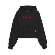 Detailed information about the product x LaFrancÃ© Women's Hoodie in Black/For All Time Red, Size Large by PUMA