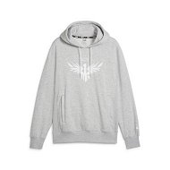 Detailed information about the product X MELO Men's Hoodie in Light Gray Heather, Size Large, Cotton/Polyester by PUMA