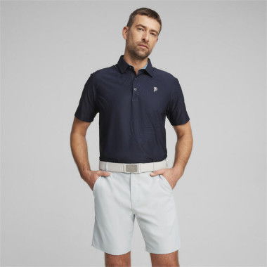 x PALM TREE CREW Men's Golf Polo Top in Deep Navy, Size Medium, Polyester/Elastane by PUMA