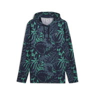 Detailed information about the product x PALM TREE CREW Palm Glitch Men's Hoodie in Deep Navy/Sparkling Green, Size Small, Polyester/Elastane by PUMA