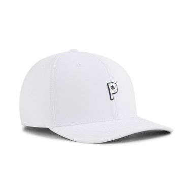 x PALM TREE CREW Tech Cap in White Glow/Deep Navy, Polyester by PUMA