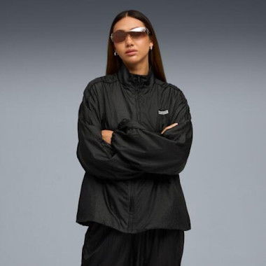 x ROSÃ‰ Women's T7 Track Jacket in Black, Size Medium, Polyester/Modal by PUMA