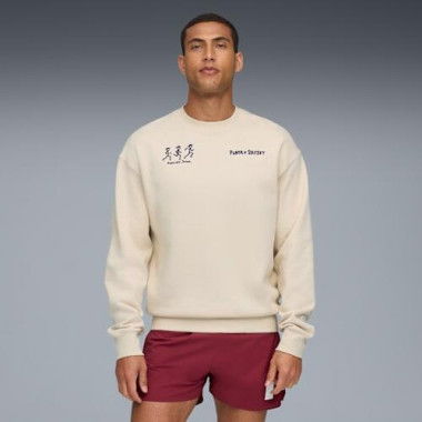 x SAYSKY Crew Sweat Unisex Top in Alpine Snow, Size Medium, Cotton by PUMA