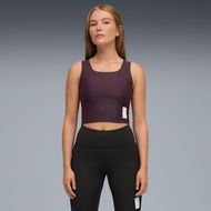 Detailed information about the product x SAYSKY Running Crop Top Women in Raisin, Size Small, Nylon/Elastane by PUMA