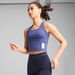 x SAYSKY Women's Running Crop Top in Blue Crystal, Size Medium, Polyester/Elastane by PUMA. Available at Puma for $120.00