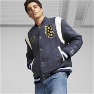 Detailed information about the product x STAPLE Men's Varsity Jacket in New Navy, Size Large, Polyurethane by PUMA