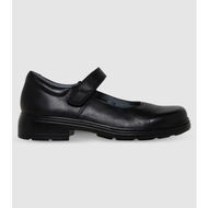 Detailed information about the product Clarks Indulge (F Wide) Junior Girls Mary Jane School Shoes Shoes (Black - Size 1)