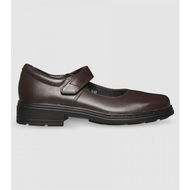 Detailed information about the product Clarks Indulge (F Wide) Junior Girls Mary Jane School Shoes Shoes (Brown - Size 2)