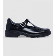 Detailed information about the product Clarks Ingrid (E Wide) Senior Girls T Shoes (Black - Size 10)