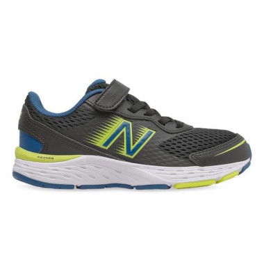 New Balance 680 V6 (Ps) Kids Black Blue Shoes (Black - Size 7)