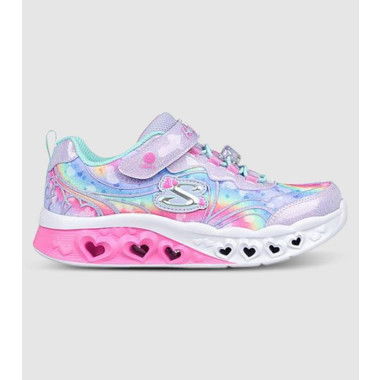 Skechers Flutter Heart Lights Groovy Swirl Kids (Pink - Size 2)