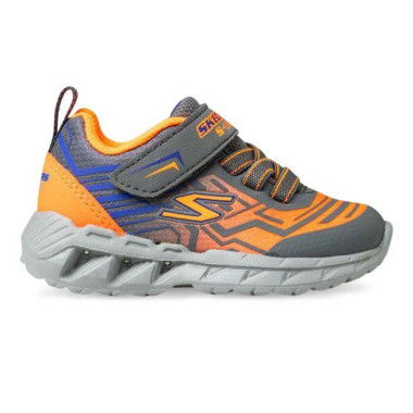 Skechers Magna Lights Bozler (Td) Kids Charcoal Orange Shoes (Orange - Size 5)